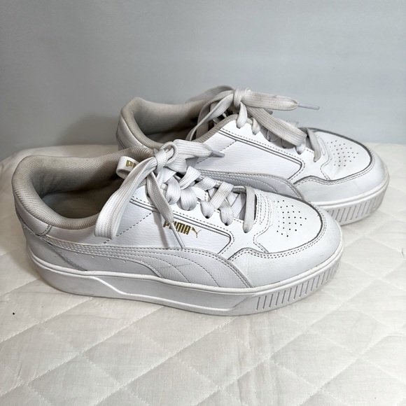 Puma Karmen Rebelle Womens Size 8.5 Casual Platform Sneakers Shoes White Logo - Picture 14 of 16